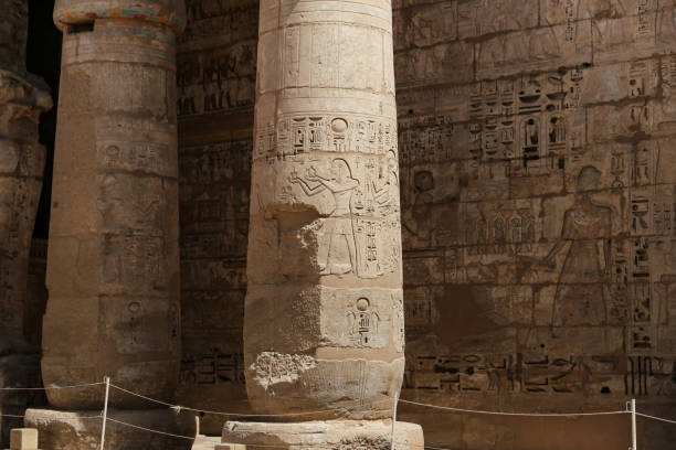istock Columns in Medinet Habu Temple in Luxor, Egypt 1158888150