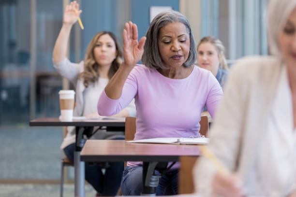 istock Mature women attends college class 1158890029