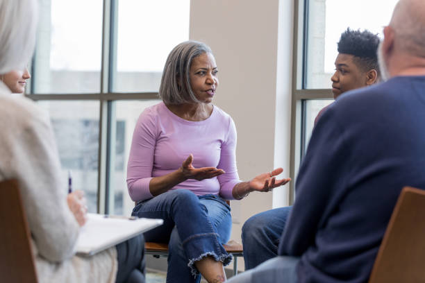 istock During group therapy, grandmother confronts grandson 1158890182