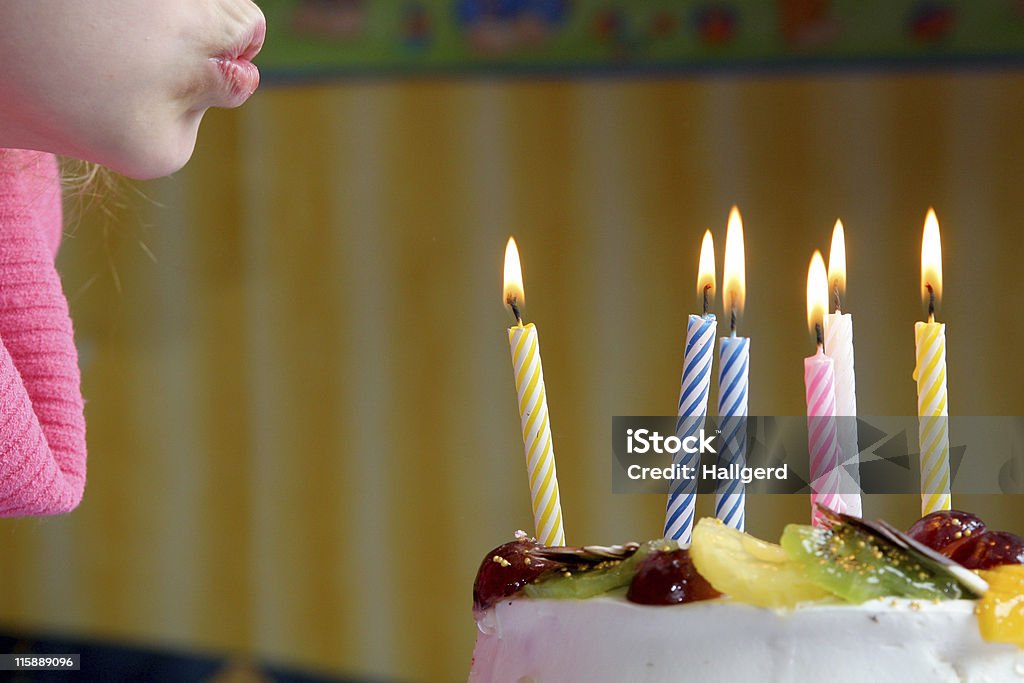 Happy birthday Blowing birthday candles Bag Stock Photo