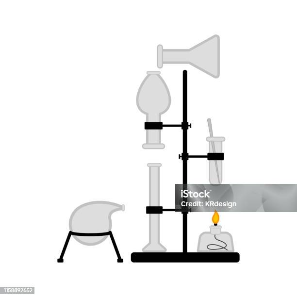 Lab Easy Picture Science Experiment With Different Lab Equipment Stock Illustration ...