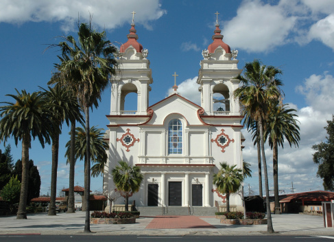 Igreja Nacional Portuguesa das Cinco Chagas, Five Wounds Portuguese National Church, San Jose, California. Manueline architecture style.