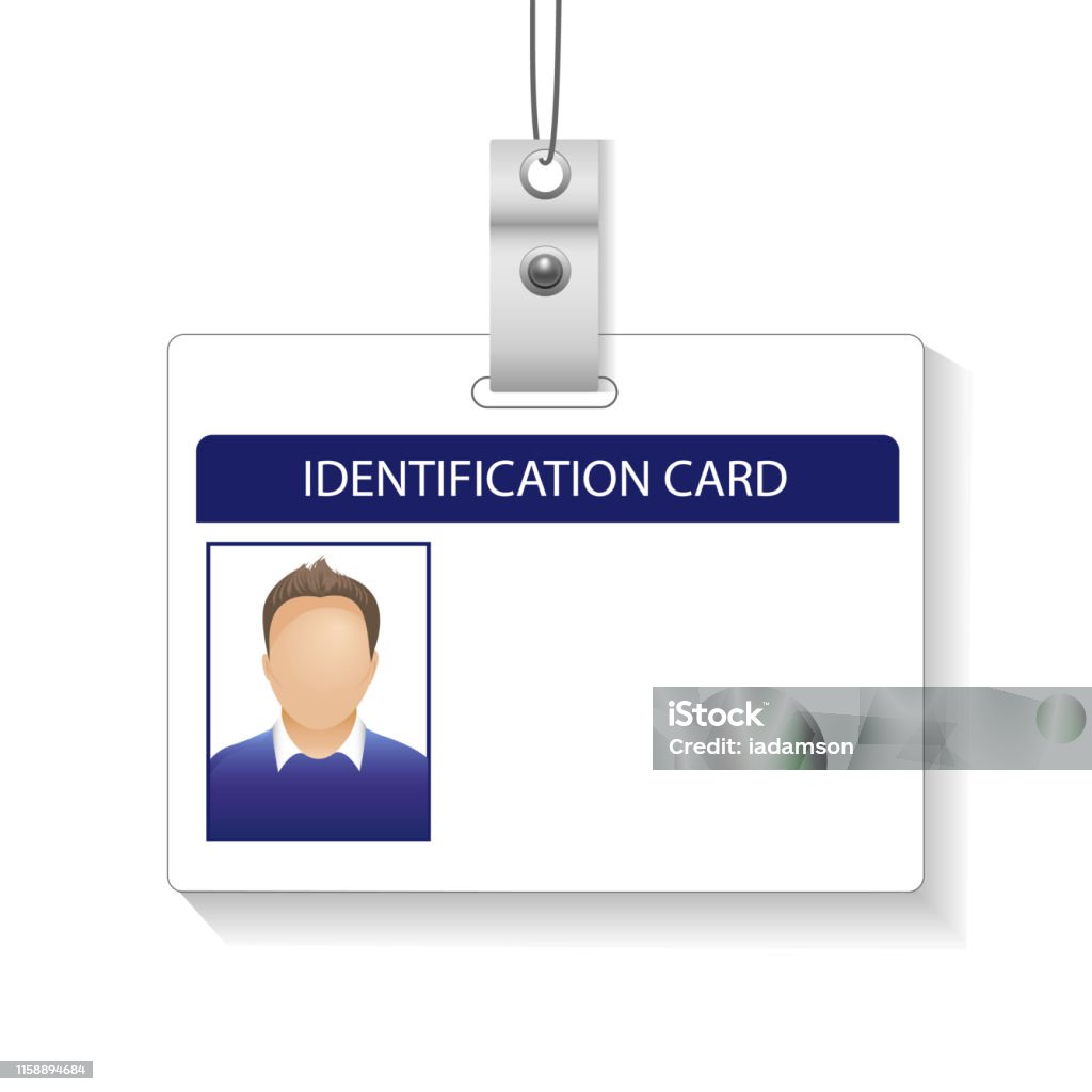 Identifying Card Identification Card With Photo Man Isolated White Background Stock ...