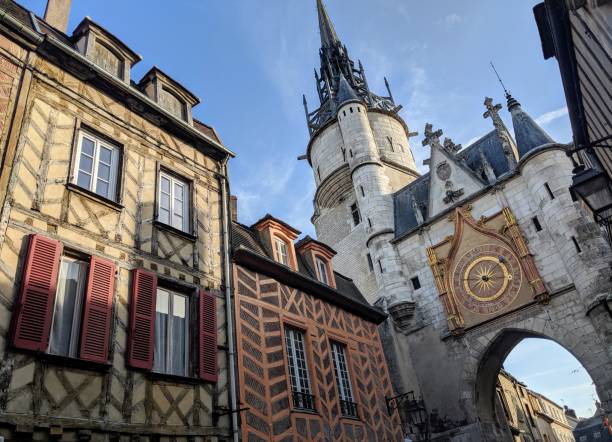 Downtown Auxerre, France. Old town.