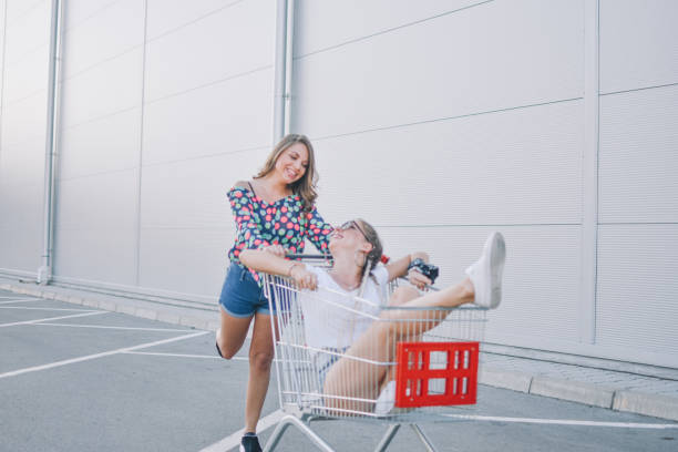 istock Racing with a shopping cart 1158898553