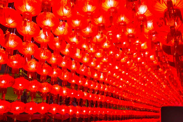 istock Rows of red paper Chinese lantern 1158900366