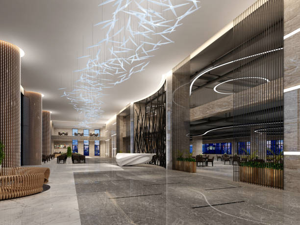 istock 3d render of luxury hotel lobby 1158906905