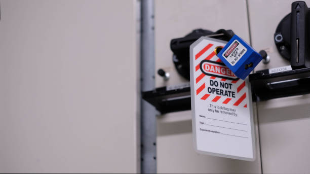 istock Lock out & Tag out, Lock out station, machine - specific Lock out devices , Lock out for electrical maintenance 1158907505