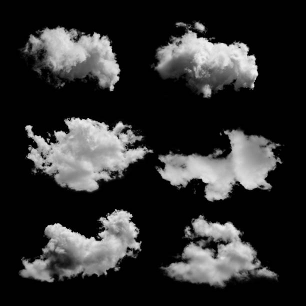 istock Set of Clound on black background 1158907558
