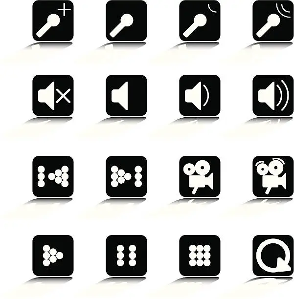 Vector illustration of Multimedia Icons