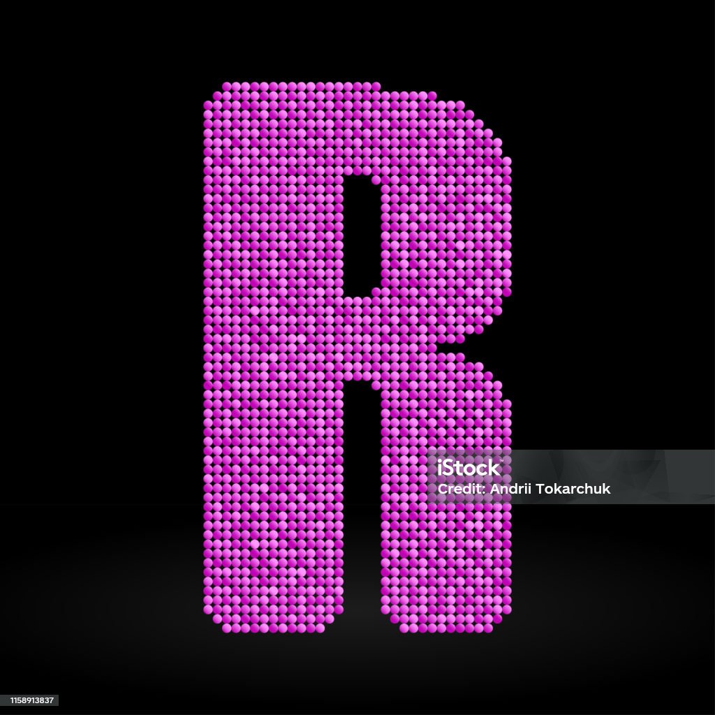 Sprinkle R Letter Vector Pink Glitter Sequins Letter R Stock Illustration - Download ...