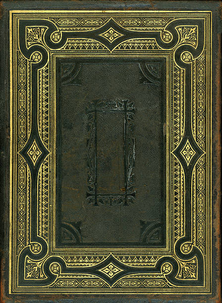Nineteenth Century bible back cover High resolution scan of back of a ninetheenth century KJV bible. old book stock pictures, royalty-free photos & images