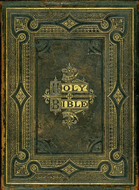 High resolution scan of front ninetheenth century KJV bible.
