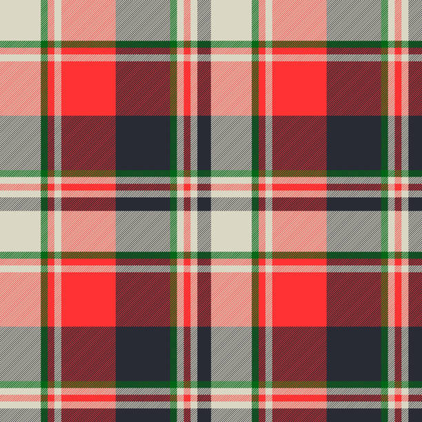 ilustrações de stock, clip art, desenhos animados e ícones de tartan plaid fabric texture seamless pattern - stripped shirt