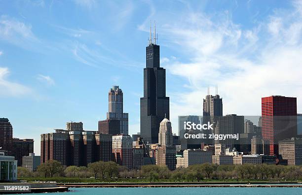 Panoramę Chicago Loop - zdjęcia stockowe i więcej obrazów Willis Tower - Willis Tower, Chicago - Illinois, Panorama miasta