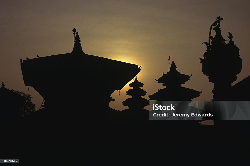 Pagodas w, Kathmandu Durbar Square - Zbiór zdjęć royalty-free (Archeologia)