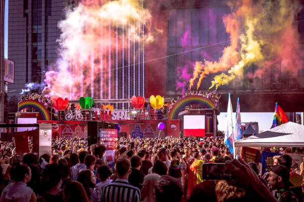 LGBTQI Pride 2019 Sao Paulo, Sao Paulo, Brazil - June 23, 2019: LGBTQI Pride parade of Sao Paulo Brasil 2019 gays, lesbian, flags and crowd Gay community event with several costumed people and symbols sao paulo gay pride parade stock pictures, royalty-free photos & images