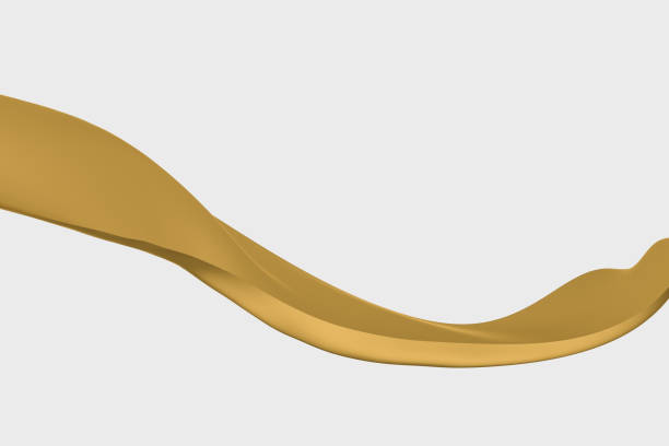 istock 3d rendering, golden flowing cloth background. 1158919478