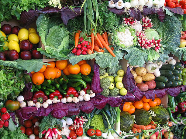 coloridas frutas y verduras - agricultural fair farmers market squash market fotografías e imágenes de stock