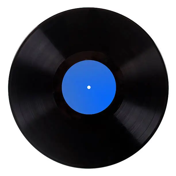 Long play vinyl record with clipping path.