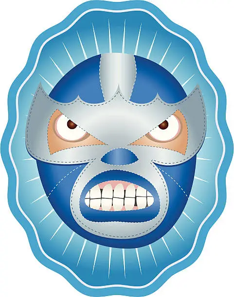 Vector illustration of El Iceman Mexican Wrestler Mask