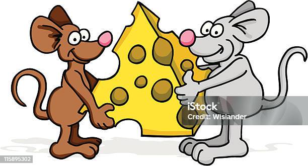 Mice Take Cheese Stock Illustration - Download Image Now - Cheerful, Cheese, Color Image