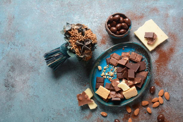istock Dark and white chocolate for a dessert 1158955220