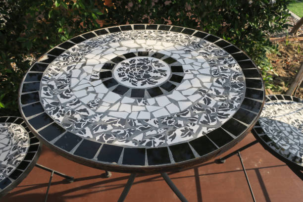 istock Ceramic chair set in the morning, thailand 1158955306