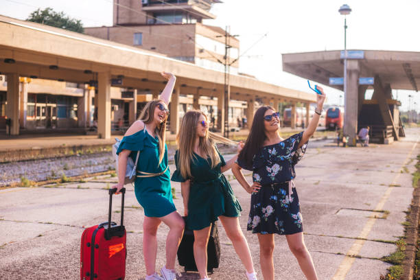 istock Girls Traveling by Train 1158957007