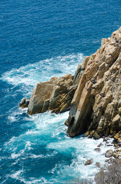 Cliffs and houses at La Quebrada area in Acapulco