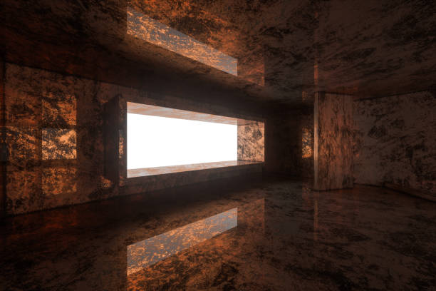 istock Empty rough room with light coming in from the window, 3d rendering. 1158963260