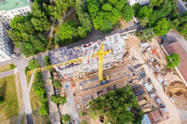 istock birds eye view of apartment building under construction 1158966700