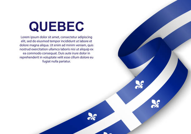 machając flagą quebecu - flag canadian flag patriotism national flag stock illustrations
