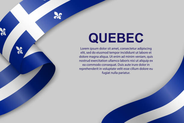 machając flagą quebecu - flag canadian flag patriotism national flag stock illustrations