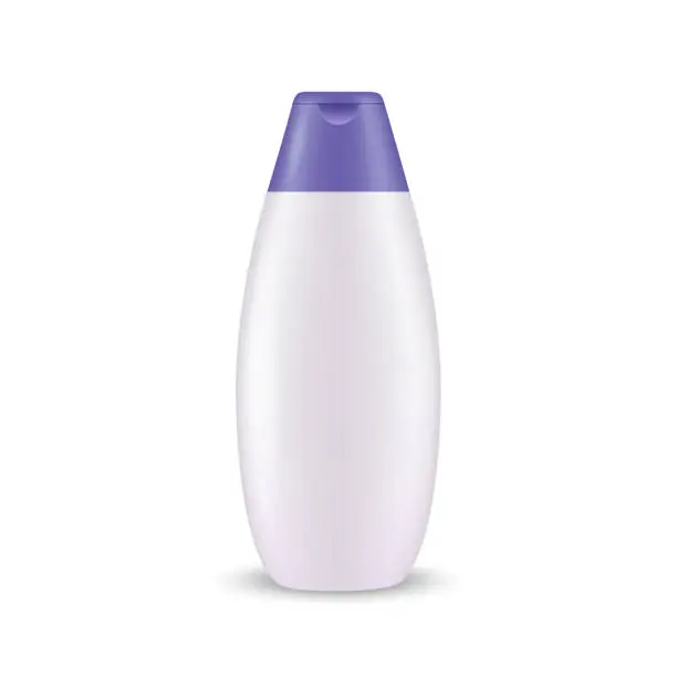 Vector illustration of Realistic plastic Shampoo bottle mockup