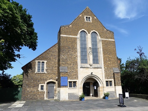 Harrow, London, England, UK - June 28th 2019: St Mary-the-Virgin parish church, 3 St. Leonards Avenue, Kenton