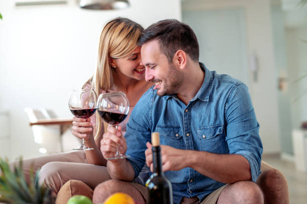 istock Happy young couple spending romantic day at home 1158973444
