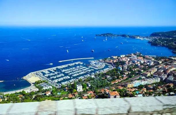 Photo of Saint-Jean-Cap-Ferrat nearby Nice, Nizza, Villa Rothschild. Aerial Postcard view. Cote de azur d'azur, french riviera, Provence, France