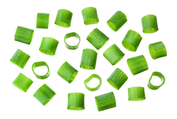 istock Chopped fresh green onions. Green cut onion isolated. 1158975643