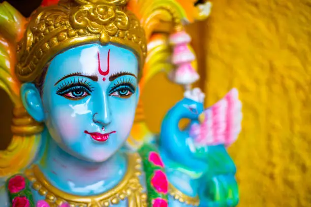 Photo of Hindu God Krishna statue