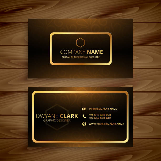 ilustrações de stock, clip art, desenhos animados e ícones de premium golden business card design - 2360