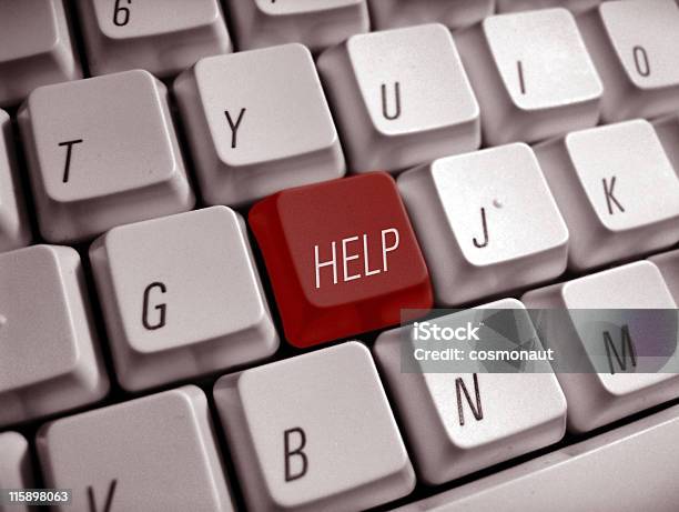 Help Button Stock Photo - Download Image Now - Assistance, Close-up, Color Image
