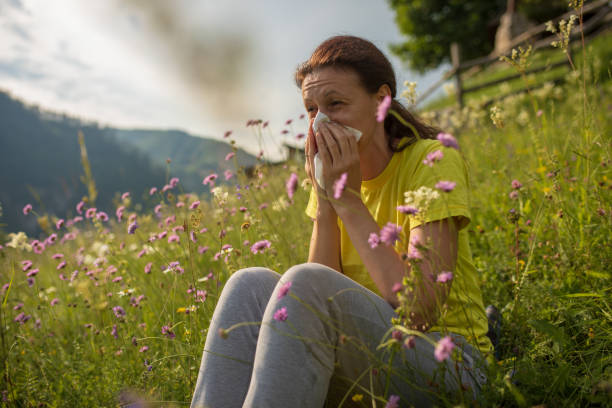 istock Woman have a problem with pollen allergy 1158988208