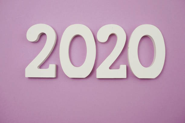 istock 2020 happy new year with space copy on purple background 1158992714