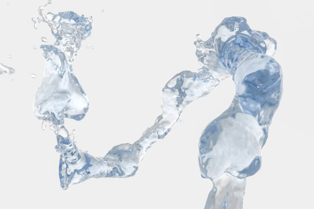 istock Purity splashing milk with creative shapes, 3d rendering. 1158996981