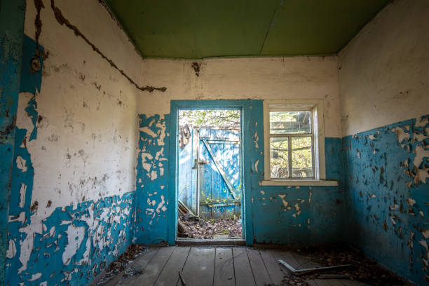 Interior abandoned house Chernobyl