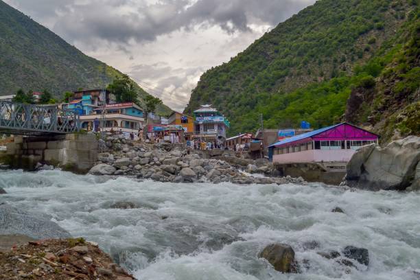 istock A small mountain town and glacial river 1158997259