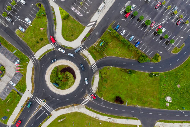 istock Aerial eagle eye view of a junction 1159002430