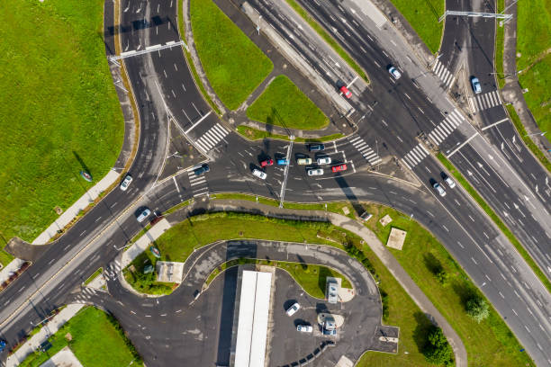 istock Aerial eagle eye view of a junction 1159002464