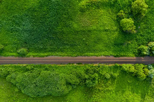 Photo of Aerial view of railroad